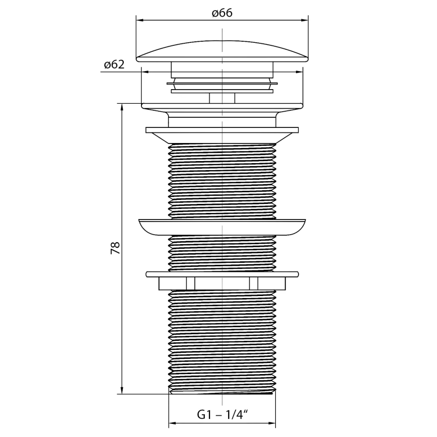 Sapho - Выпуск для раковины BLOK, диам. 6,6 см, carrata/белый