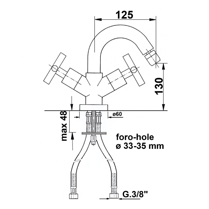 Sapho - Змішувач для біде AXIA полірований хром