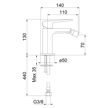 Sapho - Змішувач для біде TURSI матовий чорний