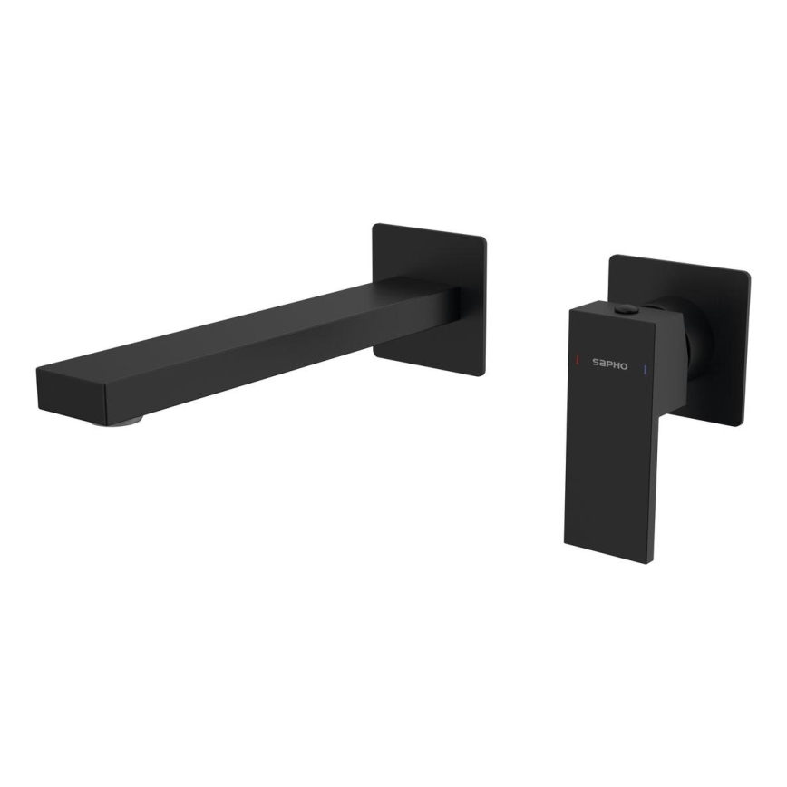 Sapho - Змішувач для умивальника для прихованої інсталяції CUBEMIX матовий чорний
