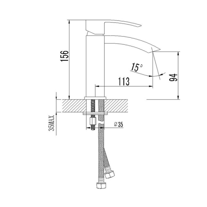 Sapho - Змішувач для умивальника GINKO 15,6 см матовий чорний
