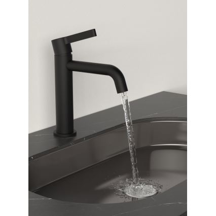Sapho - Змішувач для умивальника ICONIC 18,7 см матовий чорний