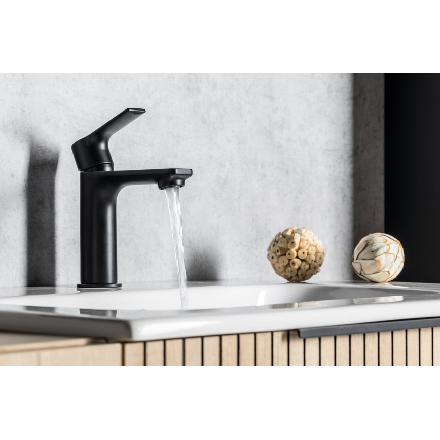 Sapho - Змішувач для умивальника PAX 16,5 см матовий чорний