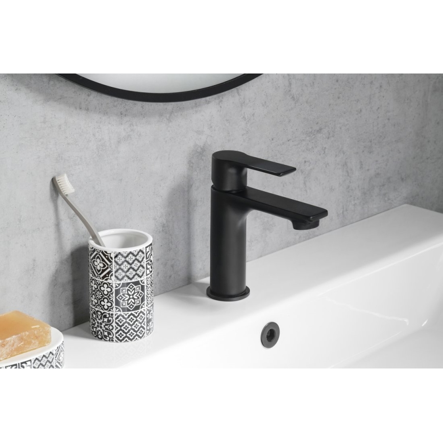 Sapho - Змішувач для умивальника PAX 16,5 см матовий чорний