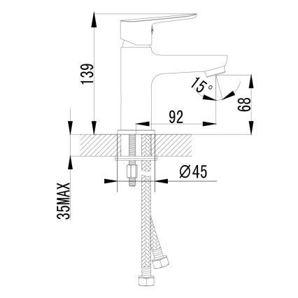 Sapho - Змішувач для умивальника SMALL 13,9 cm глянцевий хром