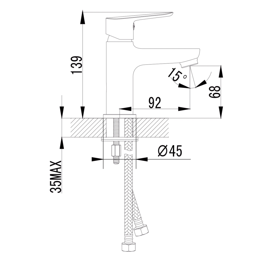 Sapho - Змішувач для умивальника SMALL 13,9 cm глянцевий хром