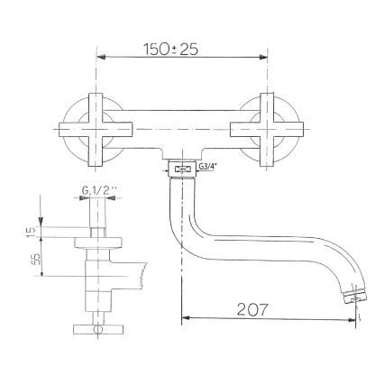 Sapho - Змішувач для кухонної мийки AXIA, полірований хром