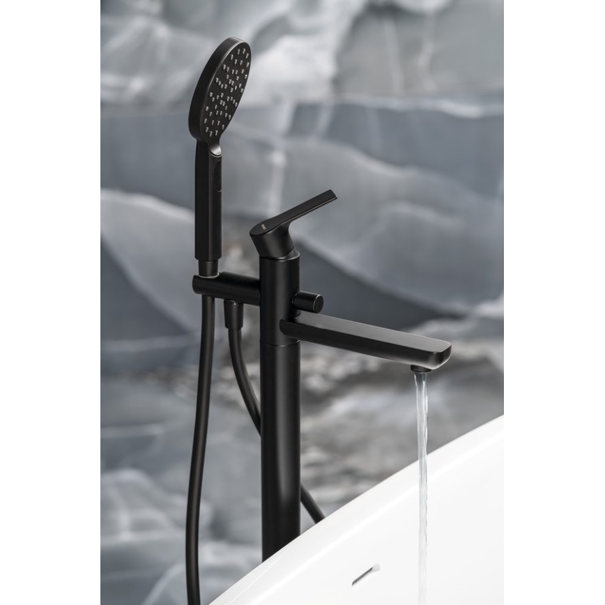 Sapho - комплект для ванны с смесителем PAX матовый чёрный