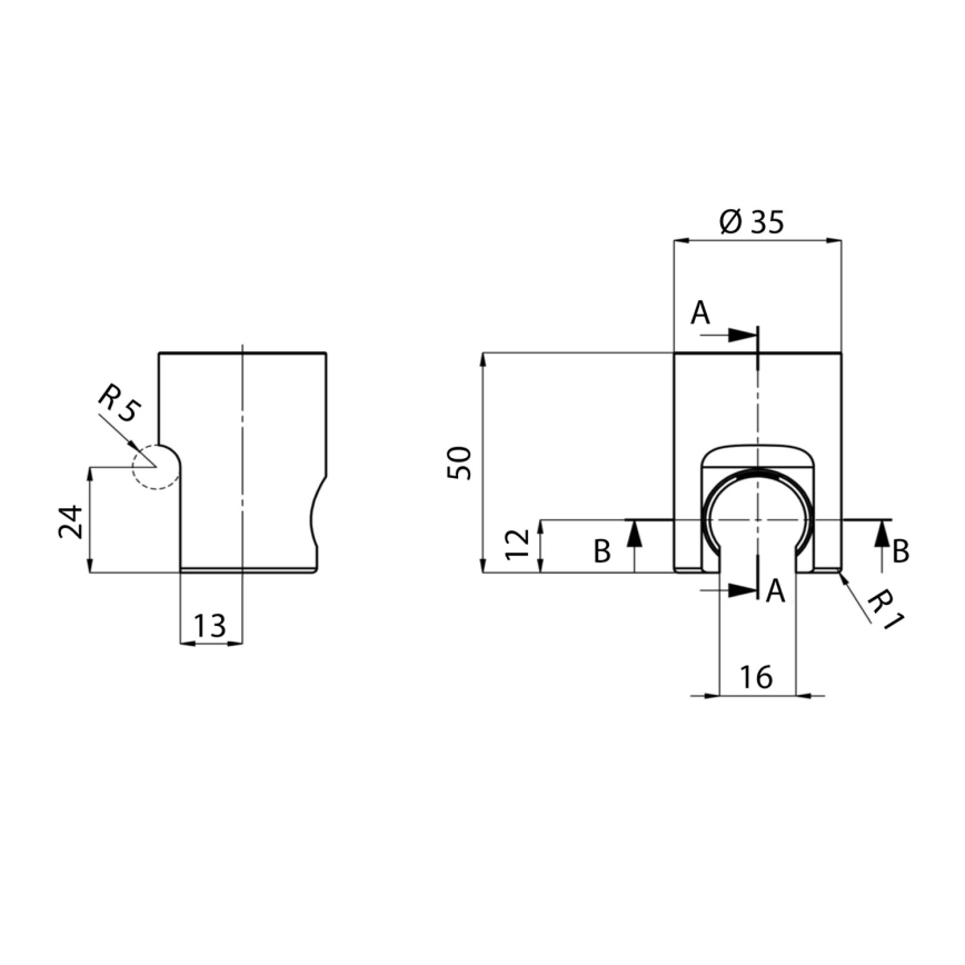 Sapho - Круглый держатель для душа матовый черный
