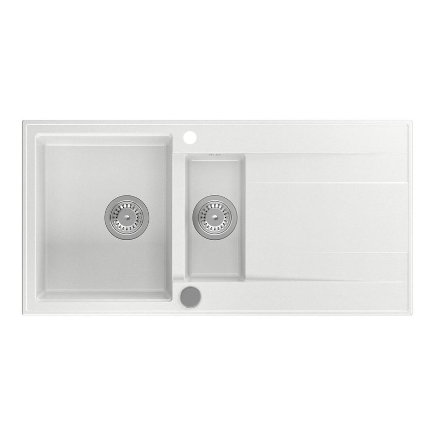 Sapho - Кухонна мийка 100x50 cm граніт/біла