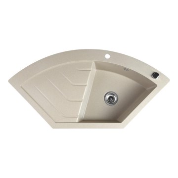 Sapho - Кутова кухонна мийка 114x57,5 cm граніт/бежевий