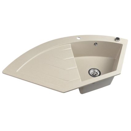 Sapho - Кутова кухонна мийка 114x57,5 cm граніт/бежевий