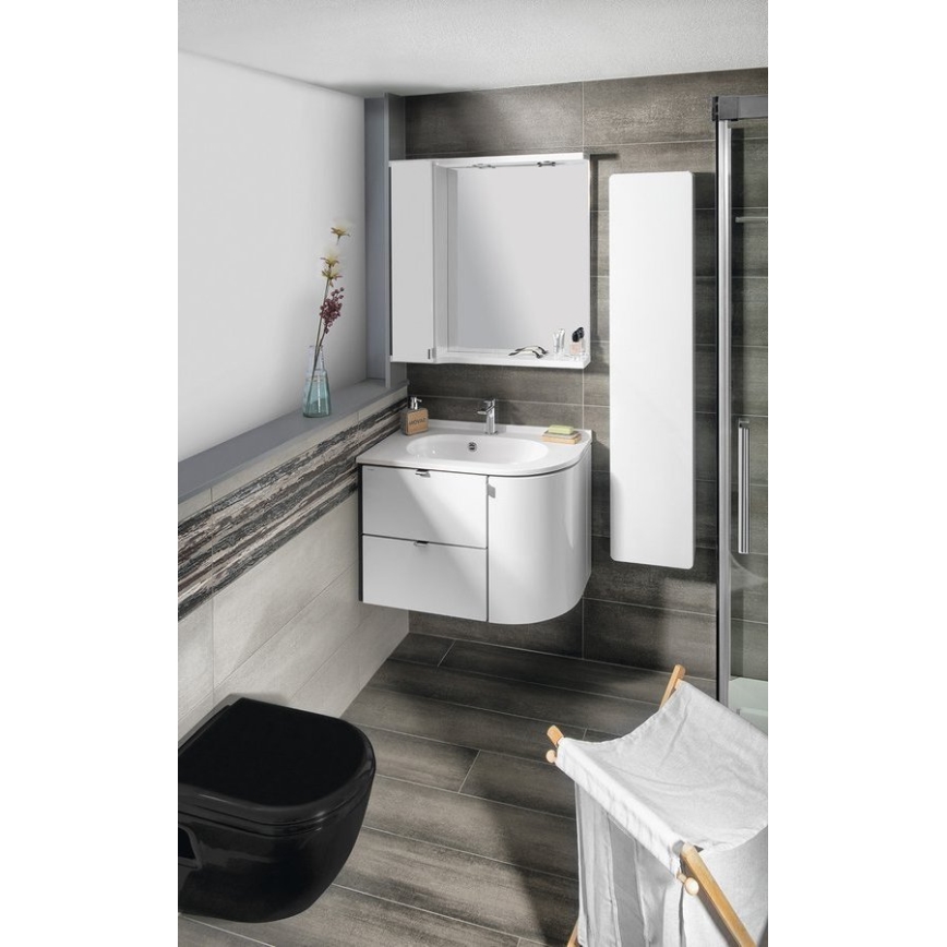 Sapho - Кутовий врізний умивальник PULSE 75x43 см мармур/білий