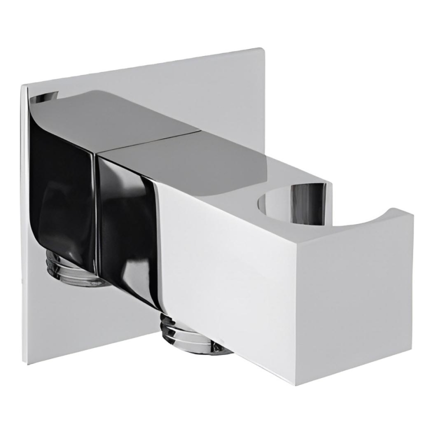 Sapho - Квадратний тримач для душу з відводом фіксований/глянцевий хром