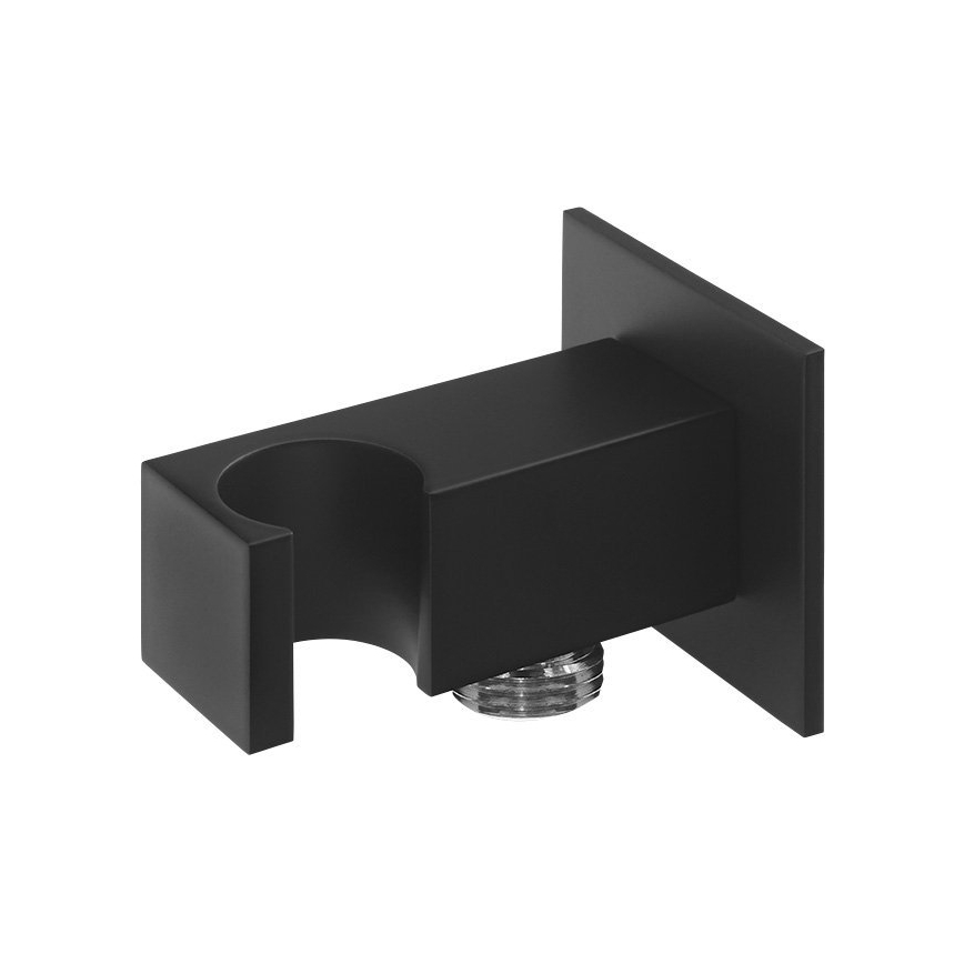 Sapho - Квадратний тримач для душу з відводом фіксований/матовий чорний