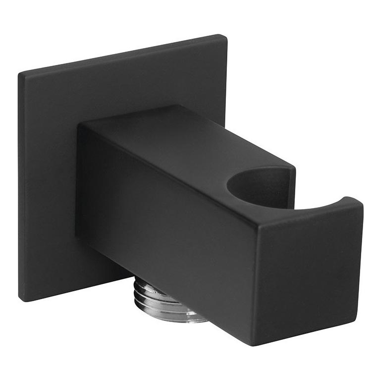 Sapho - Квадратный держатель для душа с отводом фиксированный матовый черный