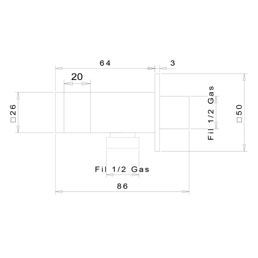 Sapho - Квадратный держатель для душа с отводом фиксированный матовый черный