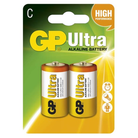 Щелочная батарейка C GP ULTRA 1,5V 2 шт.