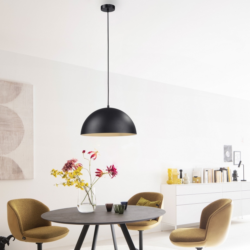 Schöner Wohnen 11728-18 - підвісна люстра на тросі ALI 1xE27/25W/230V, діаметр 38 см, чорна