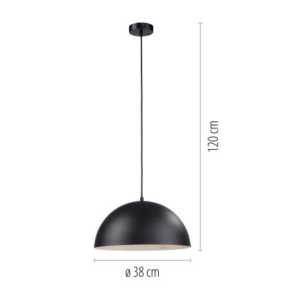 Schöner Wohnen 11728-18 - підвісна люстра на тросі ALI 1xE27/25W/230V, діаметр 38 см, чорна