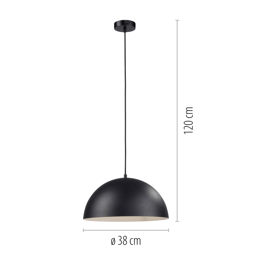 Schöner Wohnen 11728-18 - підвісна люстра на тросі ALI 1xE27/25W/230V, діаметр 38 см, чорна