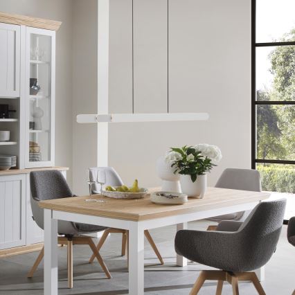 Шенер Вонен 12577-16 - світлодіодна підвісна люстра з регулюванням яскравості на тросі АДРІАНА РАУНД 2xLED/24W/230V 2700/3000/3500/4000/5000K біла