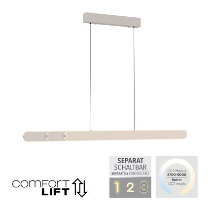 Schöner Wohnen 12577-39 - LED Диммируемая подвесная люстра на тросе ADRIANA ROUND 2xLED/24W/230V 2700/3000/3500/4000/5000K 160 см, серая