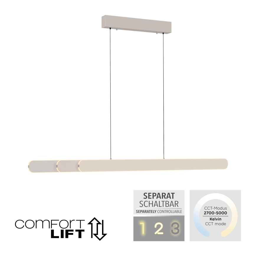 Schöner Wohnen 12577-39 - LED Диммируемая подвесная люстра на тросе ADRIANA ROUND 2xLED/24W/230V 2700/3000/3500/4000/5000K 160 см, серая