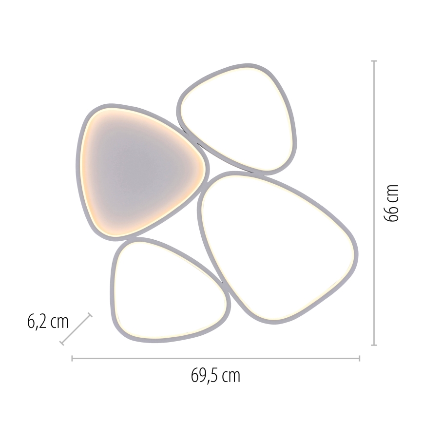 Шенер Вонен 14038-16 - димований світлодіодний стельовий світильник ПЕББЛЕС ЛЕД/35,5Вт/230В білий