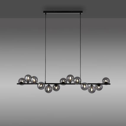 Шенер Вонен 14504-18 - світлодіодна люстра на тросі ДУБАЙ 13×G9/3 Вт/230 В 118 м чорна/димчаста