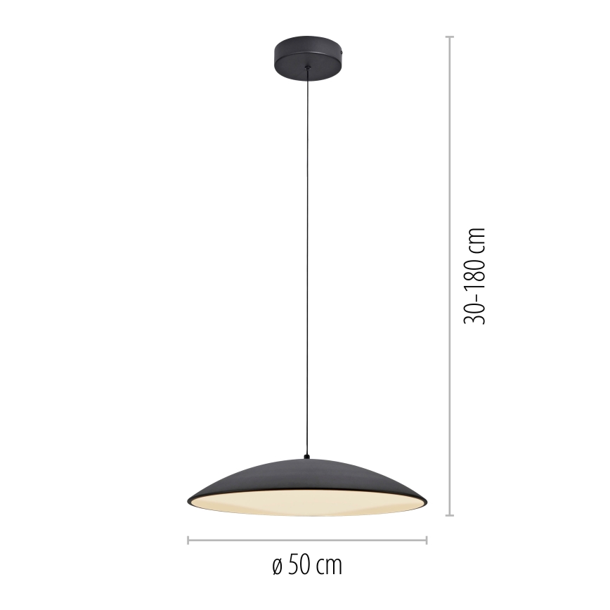 Schöner Wohnen 14607-18 - диммируемая светодиодная люстра на тросе LENTE LED/23W/230V, диаметр 50 см, черная