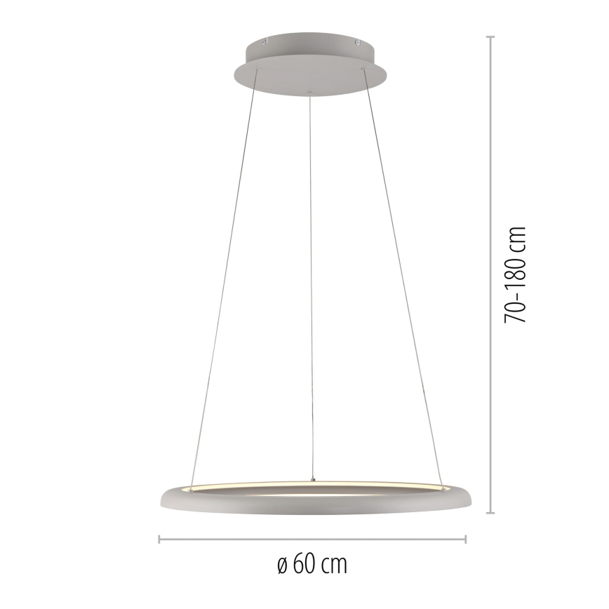 Schöner Wohnen 15570-39 - LED-диммируемая люстра на тросовом подвесе QUILLO LED/36W/230V, Ø 60 см, серый