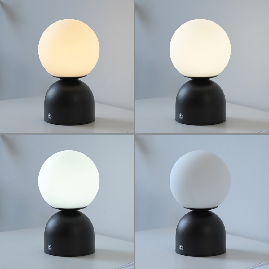 Schöner Wohnen 19218-18 - LED дотикова затемнювана акумуляторна настільна лампа RUDI LED/1,2W/5V 3000-6000K 1200 mAh чорна