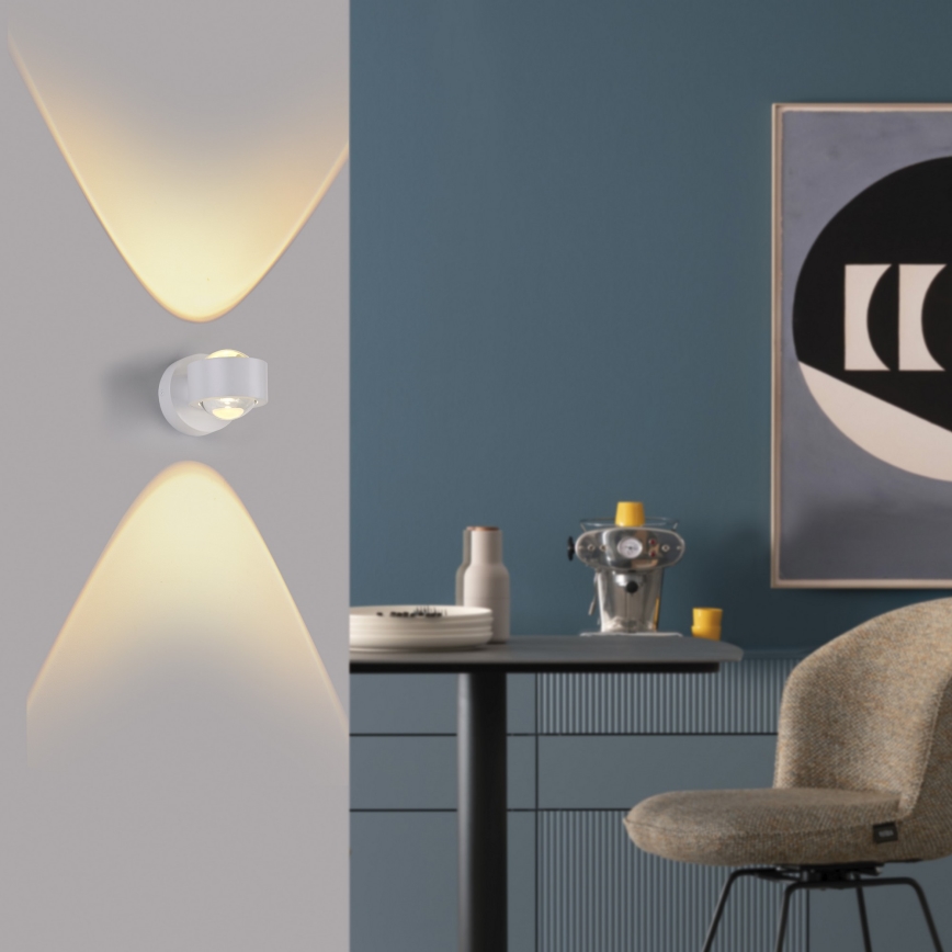 Schöner Wohnen 19331-16 - LED настінний світильник CHIA 2xLED/2W/230V білий