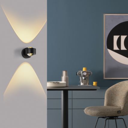 Schöner Wohnen 19331-18 - LED настенный светильник CHIA 2xLED/2W/230V черный