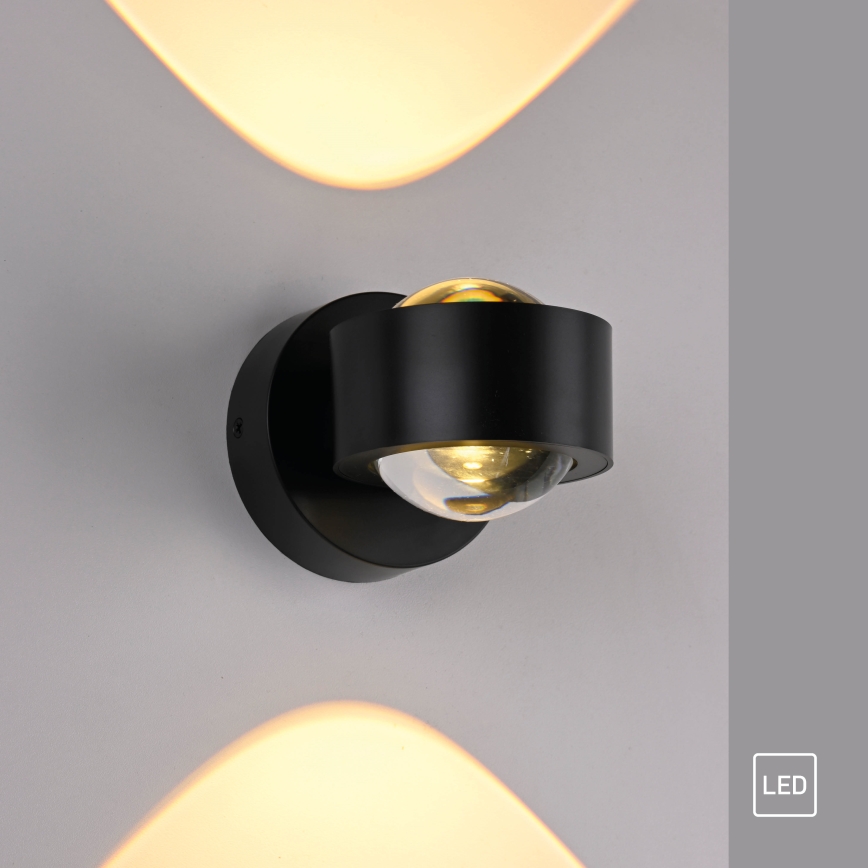 Schöner Wohnen 19331-18 - LED настінний світильник CHIA 2xLED/2W/230V чорний