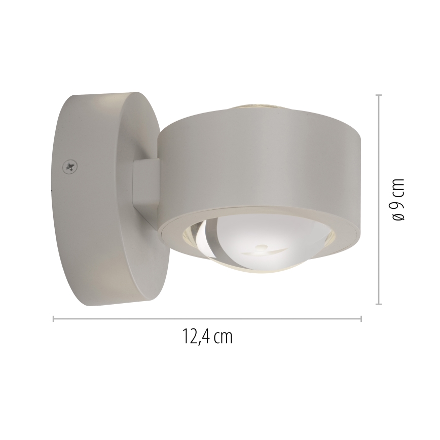 Schöner Wohnen 19331-39 - LED настенный светильник CHIA, 2xLED/2 Вт/230 В, серый