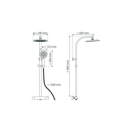 Schütte 60046 - Душевой комплект с термостатическим смесителем MADURA FRESH, глянцевый хром