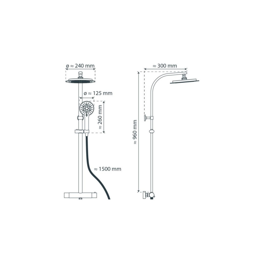 Schütte 60046 - Душевой комплект с термостатическим смесителем MADURA FRESH, глянцевый хром