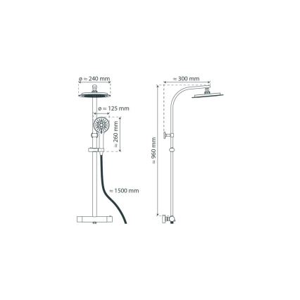 Schütte 60076 - Душевой комплект с термостатическим смесителем MADURA FRESH чёрный
