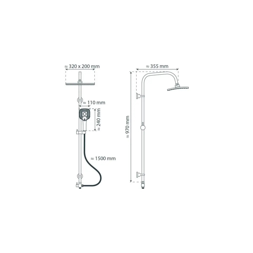 Schütte 60660 - Душовий набір MALLORCA блискучий хром