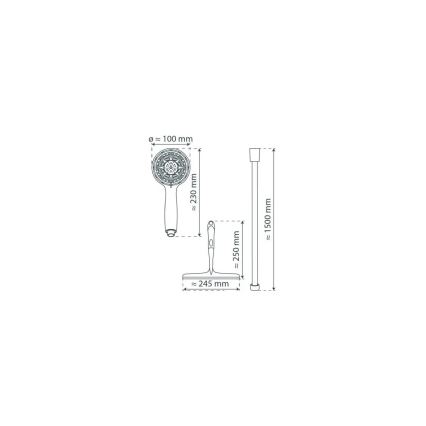Schütte 64197 - Душевой комплект, полированный хром + водосгон для стекла