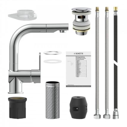 Schütte 79710 - Кухонний змішувач LONDON зі висувною лійкою, блискучий хром