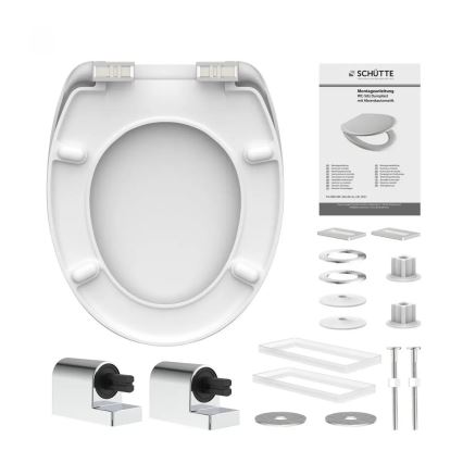 Schütte 82100-A - Сидіння для унітазу WHITE з м'яким закриванням SoftClose, з дуропласту