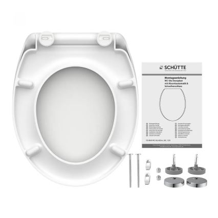 Schütte 82300-A - Сидіння для унітазу, біле, із системою м'якого закривання (SoftClose), з дуропласту