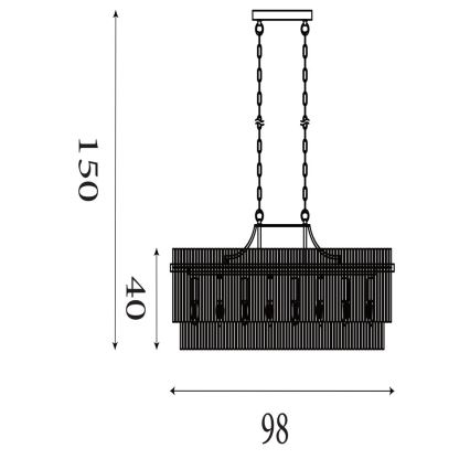 Searchlight - Люстра на ланцюзі LARA 8xE14/60W/230V