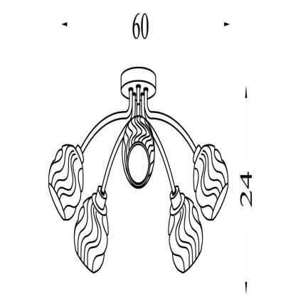 Searchlight - Накладной потолочный светильник ASTRAL 5xG9/33W/230V, золотой