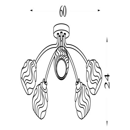 Searchlight - Накладна люстра ASTRAL 5xG9/33W/230V матовий хром