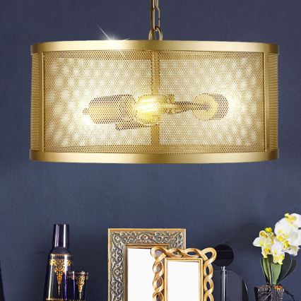 Searchlight - Люстра на ланцюгу FISHNET 3xE27/60W/230V золотий