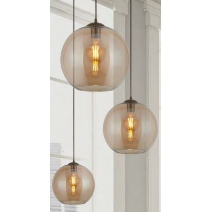 Searchlight 1621AM - Люстра на тросе BALL 1xE27/60W/230V коричневая